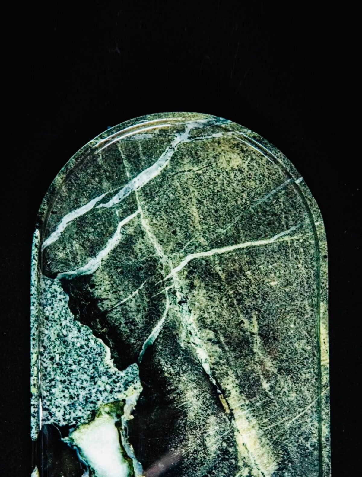 Natural luxury stone "Prada Green" tray. Dinner tray, fruit tray, display tray specifications (30*15CM)