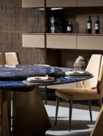 【One-of-a-Kind Collection】 Cloisonné LuxuryStone Dining Table - Full Slab Natural Stonewith Nature's Masterpiece Craftsmanship,Collectible High-End Furniture