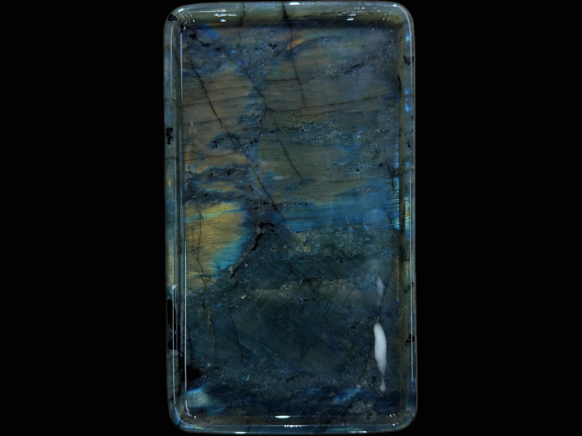 Natural luxury stone "Blue Jade" tray. Dinner tray, fruit tray, display tray (size: 25x14x1.8)