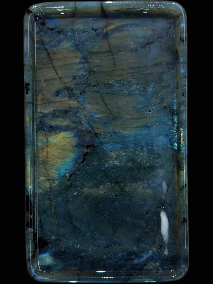 Natural luxury stone "Blue Jade" tray. Dinner tray, fruit tray, display tray (size: 25x14x1.8)