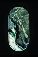 Natural luxury stone "Prada Green" tray. Dinner tray, fruit tray, display tray specifications (30*15CM)