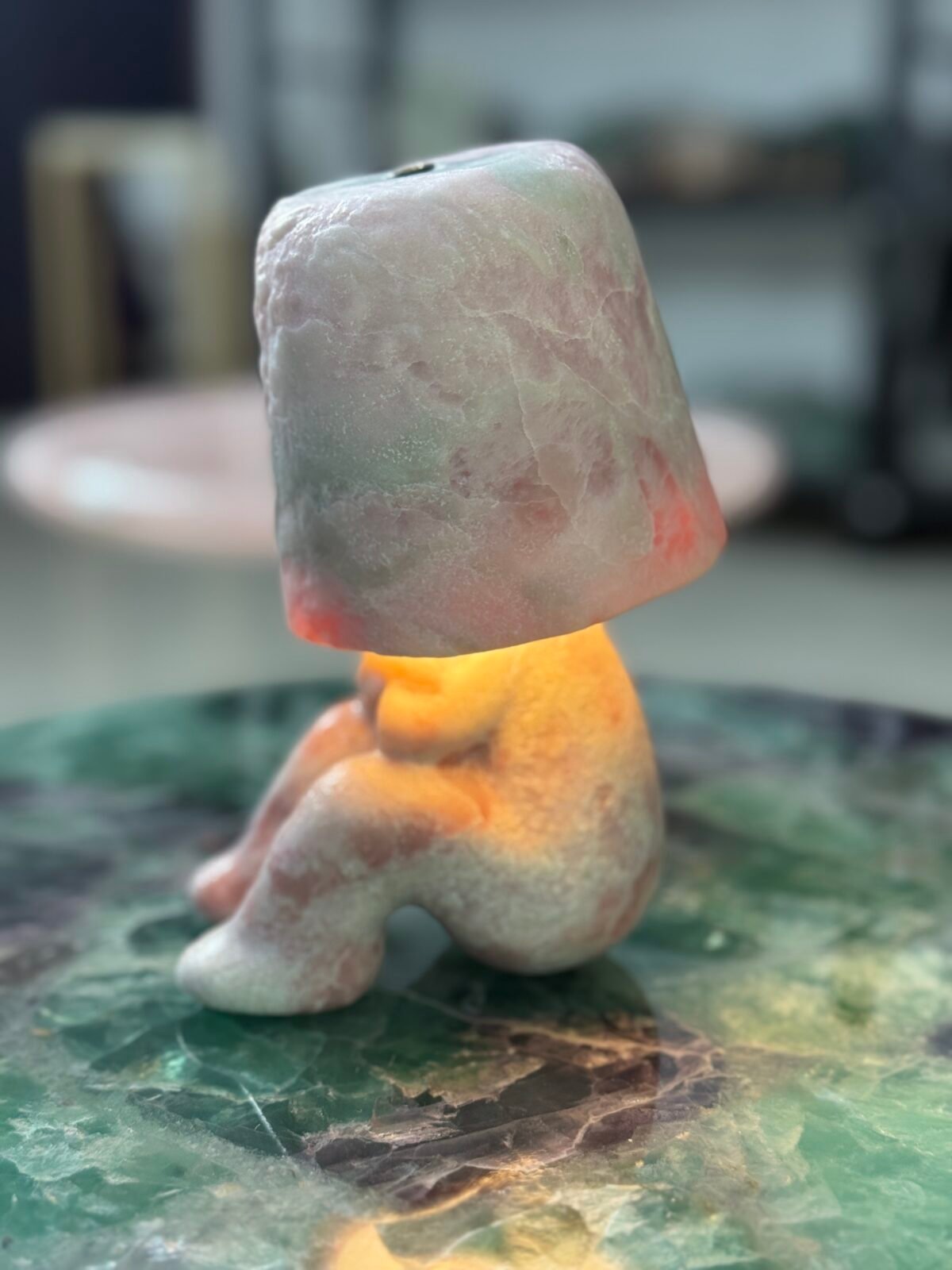 Natural marble personality night light, bedside night light