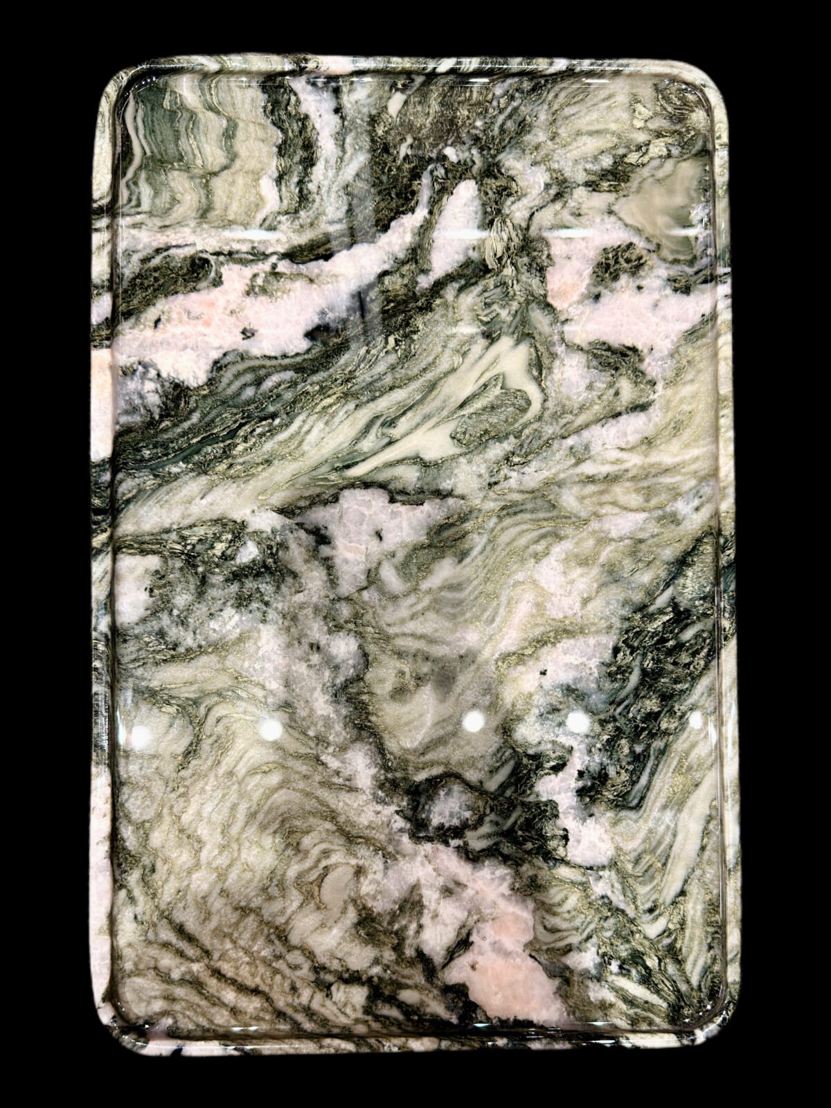 Natural luxury stone "Versace Green" tray. Dinner tray, fruit tray, display tray specifications (45*35cm)