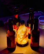 Natural marble personality night light, bedside night light