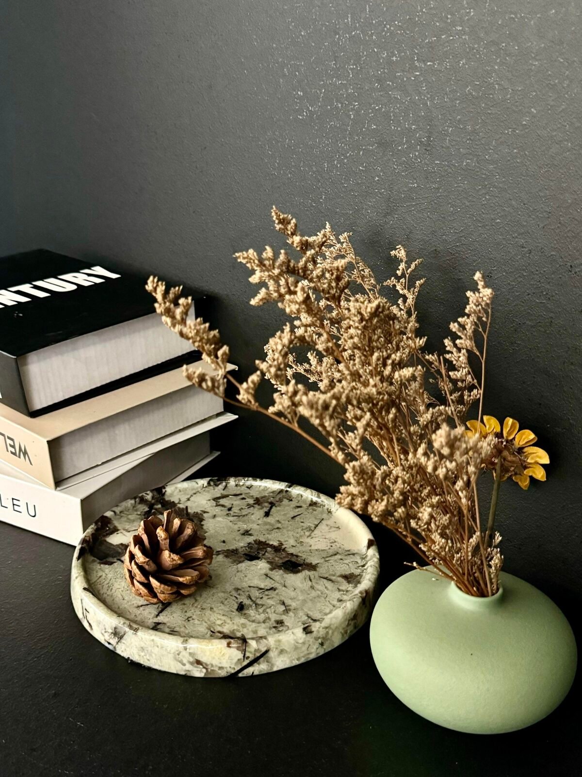 Natural luxury stone "Pandora Snow Mountain" tray