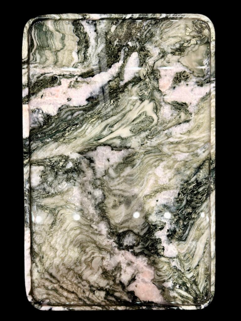 Natural luxury stone "Versace Green" tray. Dinner tray, fruit tray, display tray specifications (45*35cm)