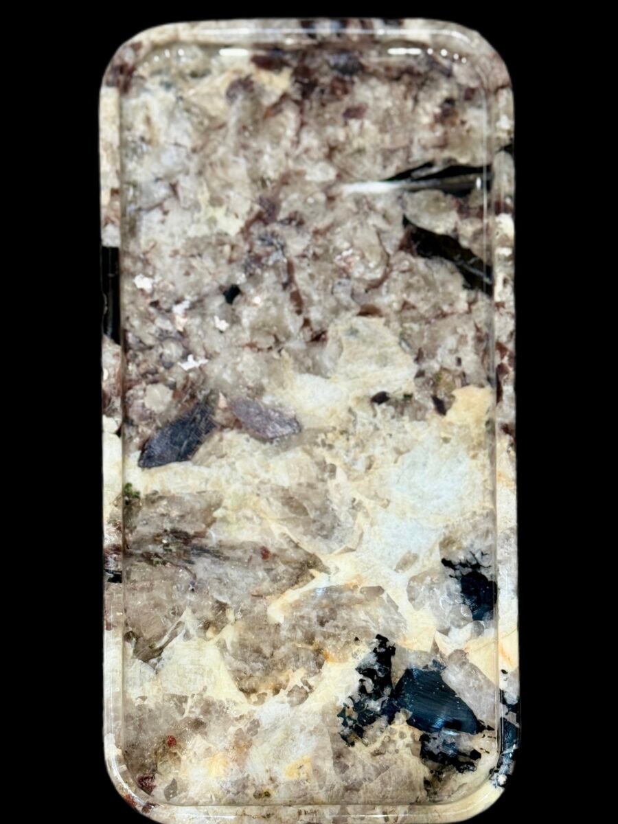 Natural luxury stone "Pandora" tray. Dinner tray, fruit tray, presentation tray (30x15 cm)