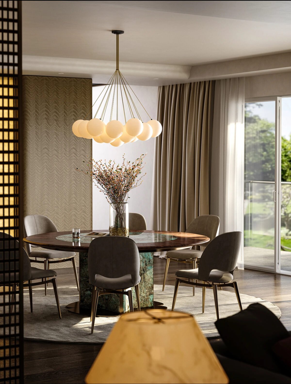 One-of-a-Kind Amazon Green Luxury StoneDining Table: Designer Original, CollectibleArt-Grade Furniture with Luxe Appeal