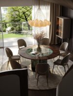 One-of-a-Kind Amazon Green Luxury StoneDining Table: Designer Original, CollectibleArt-Grade Furniture with Luxe Appeal