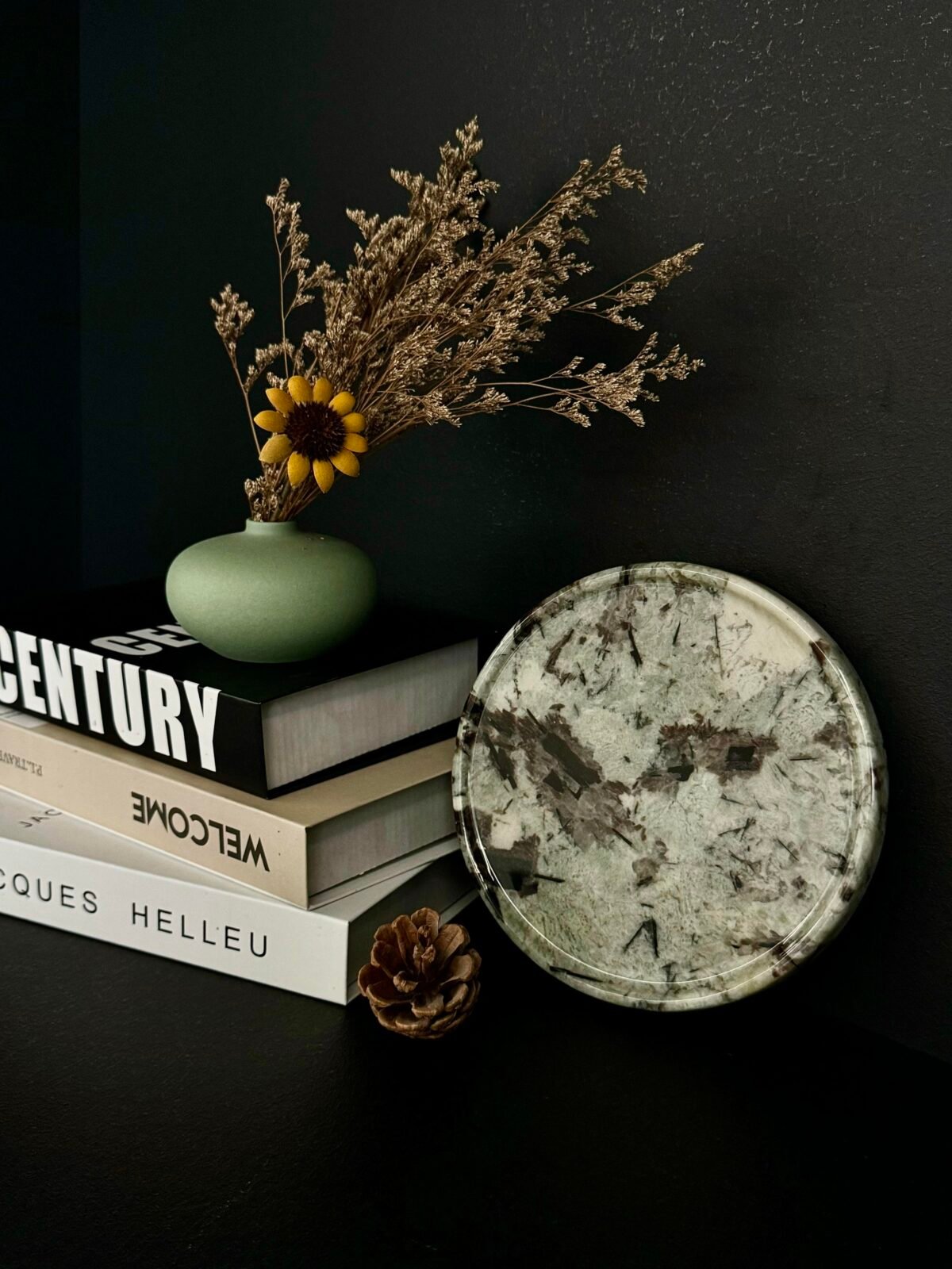 Natural luxury stone "Pandora Snow Mountain" tray