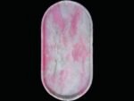Natural luxury stone "Pink Opal" tray. Dinner tray, fruit tray, display tray (24 x 12 cm)