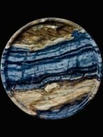 Natural luxury stone "Antique Wood Grain" tray. Dinner tray, fruit tray, display tray (20x20 cm)