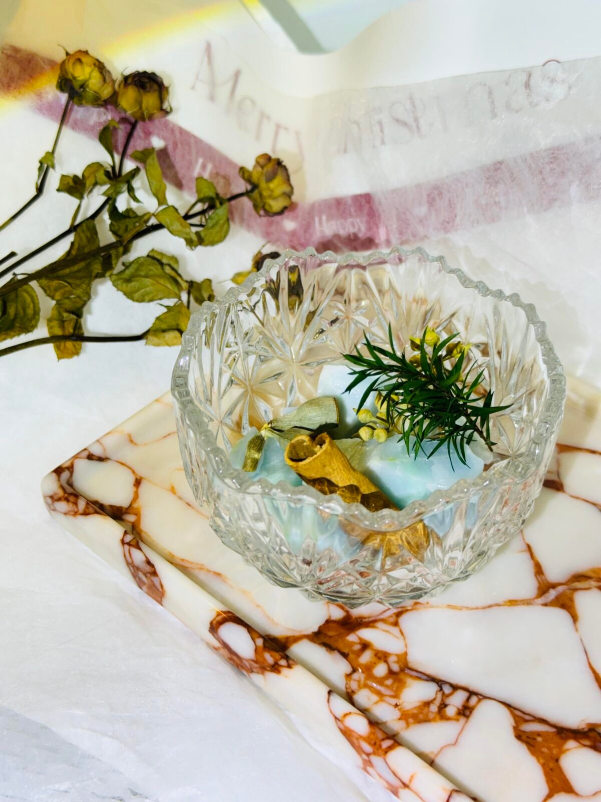 Natural luxury stone "Bulgari red" tray