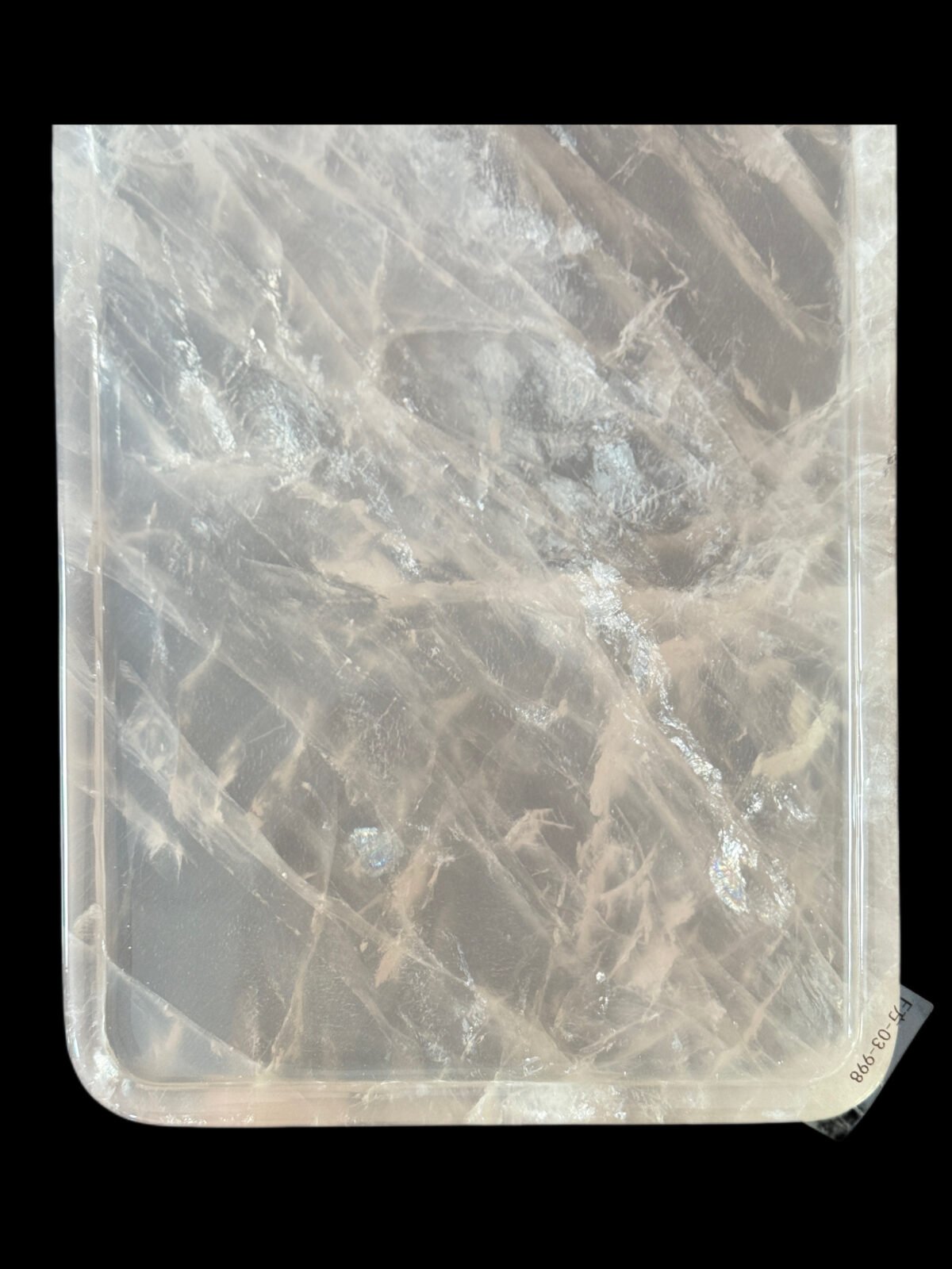 Natural luxury crystal stone "Pink Quartz" tray. Dinner tray, fruit tray, display tray Specifications (30*15CM)