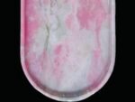 Natural luxury stone "Pink Opal" tray. Dinner tray, fruit tray, display tray (24 x 12 cm)