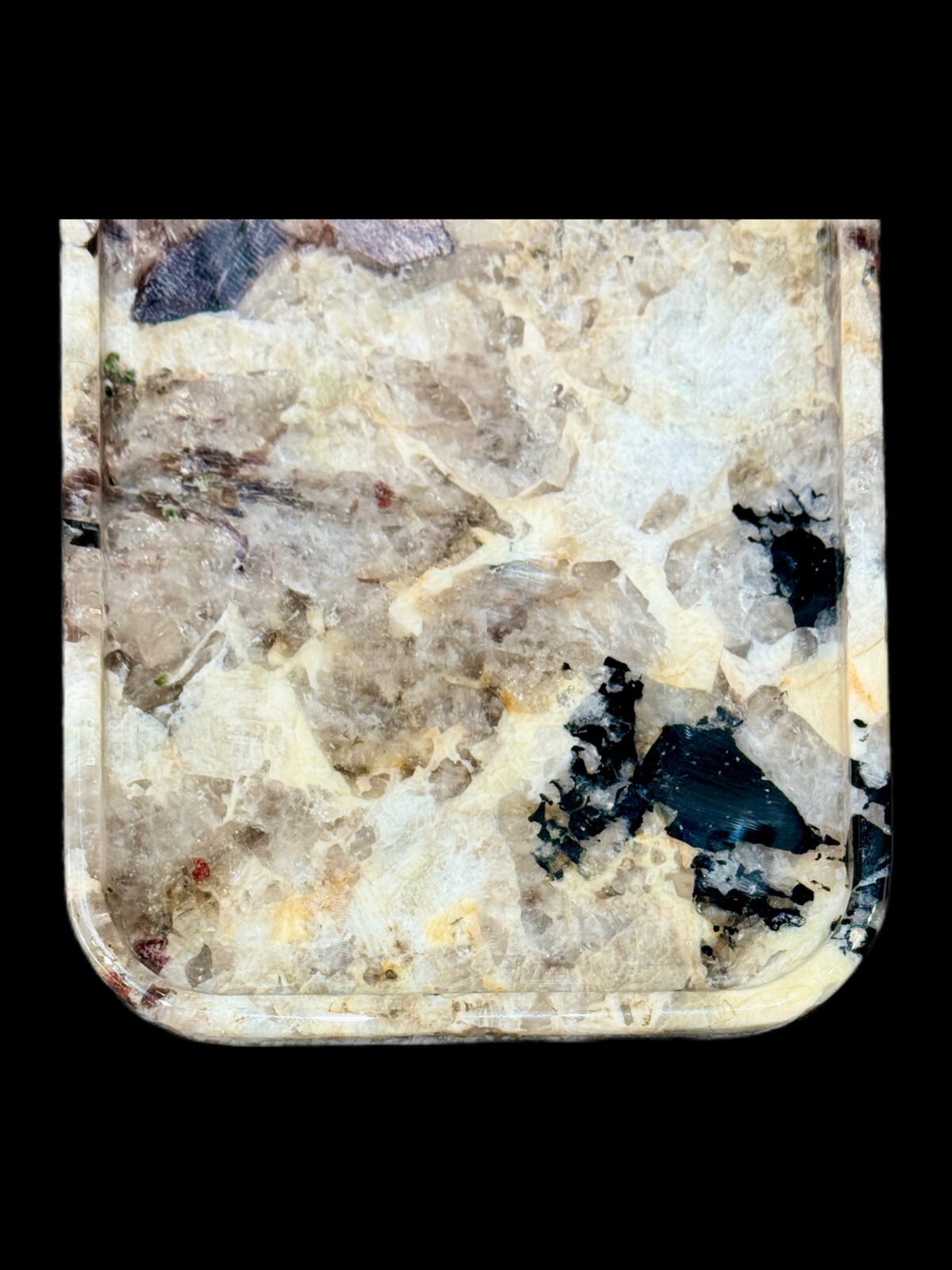 Natural luxury stone "Pandora" tray. Dinner tray, fruit tray, presentation tray (30x15 cm)