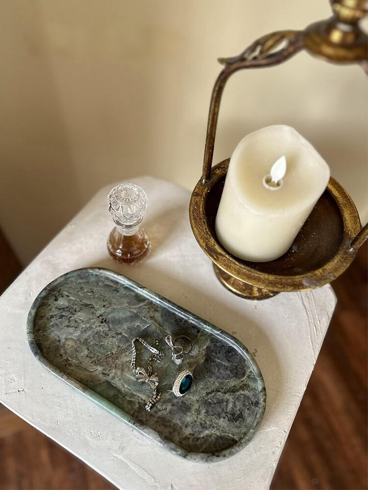 Natural luxury stone "Emerald" tray