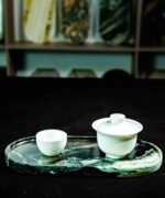 Natural luxury stone "Prada Green" tray. Dinner tray, fruit tray, display tray specifications (30*15CM)