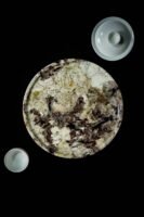 Natural luxury stone "Snow Mountain Orchid" tray. Dinner tray, fruit tray, display tray (Specifications: 30X30)