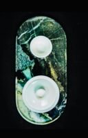 Natural luxury stone "Prada Green" tray. Dinner tray, fruit tray, display tray specifications (30*15CM)
