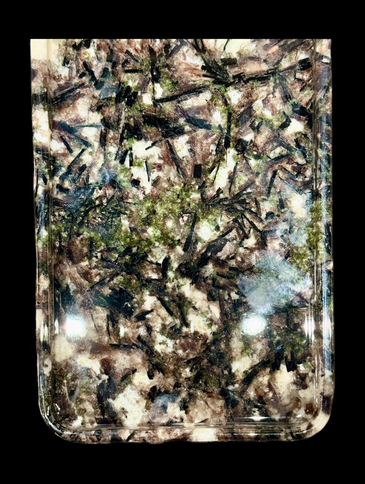 Natural luxury stone "Black Diamond Pandora" tray. Dinner tray, fruit tray, display tray specifications (30*15CM)