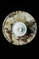 Natural luxury stone "Snow Mountain Orchid" tray. Dinner tray, fruit tray, display tray (Specifications: 30X30)