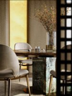 One-of-a-Kind Amazon Green Luxury StoneDining Table: Designer Original, CollectibleArt-Grade Furniture with Luxe Appeal