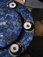 【One-of-a-Kind Collection】 Cloisonné LuxuryStone Dining Table - Full Slab Natural Stonewith Nature's Masterpiece Craftsmanship,Collectible High-End Furniture