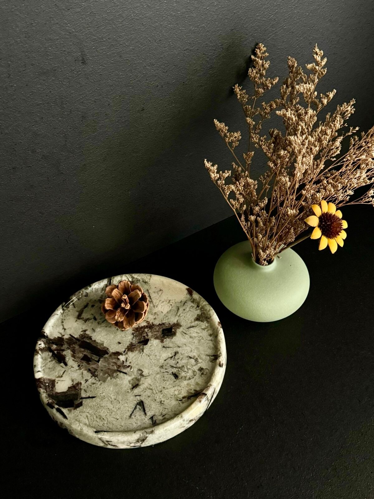 Natural luxury stone "Pandora Snow Mountain" tray