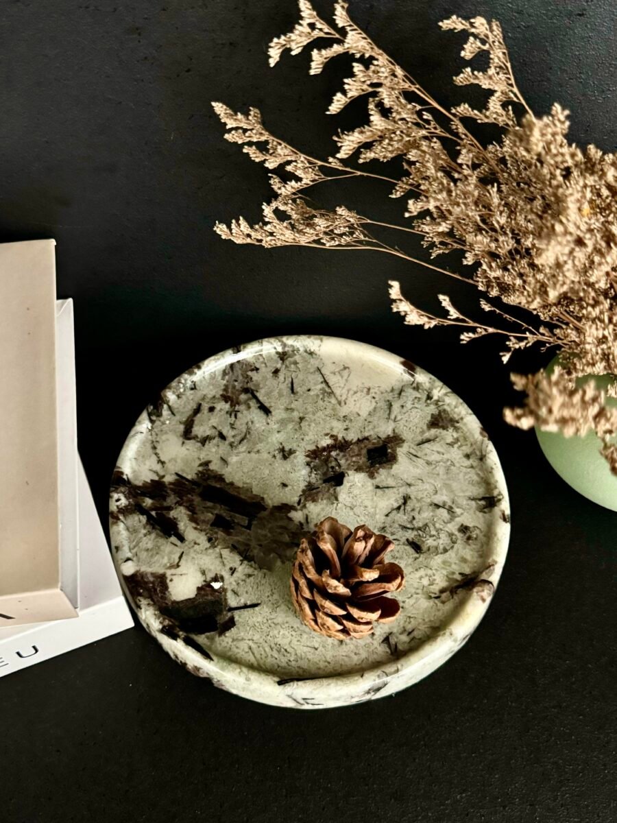 Natural luxury stone "Pandora Snow Mountain" tray, dinner tray, fruit tray, display tray