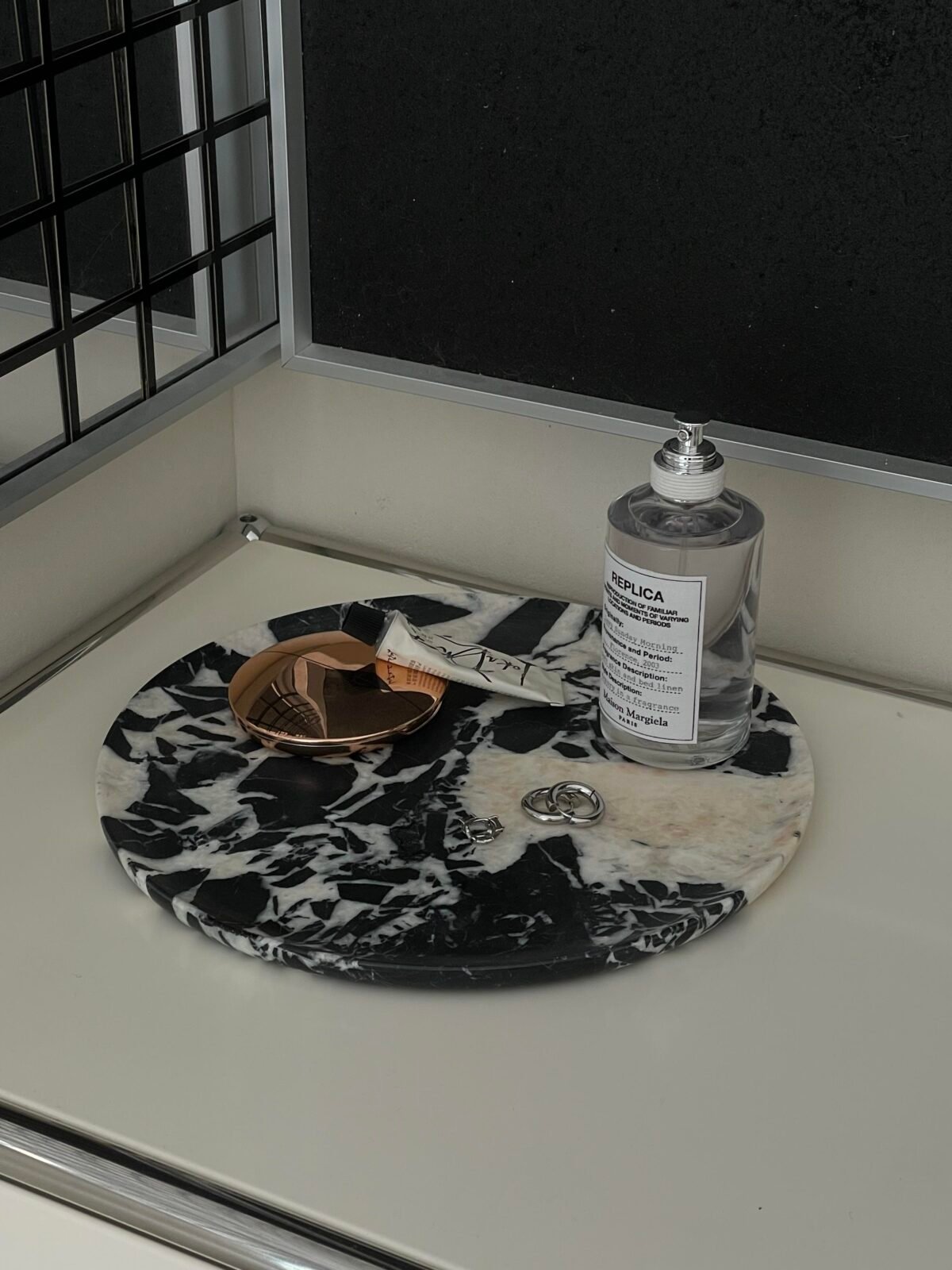 Natural luxury stone "Bulgari Black" tray